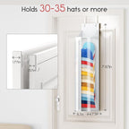Hat Rack for Door and Closet – Large Capacity Hanging Hat Rack Organizer Holds 30-35 Caps, Over the Door Hat Storage Organizer for Bedroom, Entrance or Dorm, 2 Pack, White