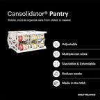 Shelf Reliance Cansolidator Pantry - 2-Pack Can Organizer for Pantry, Stackable Soda Can Storage for Kitchen, Holds 40 Cans of Food or Soda