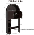 AHB Over The Toilet Storage Cabinet, Freestanding Bathroom Organizer with Adjustable Shelf and Anti-Tip Device, Arched Cabinet with Doors, Space-Saving Toilet Storage for Bathroom, Laundry, Mini Bar