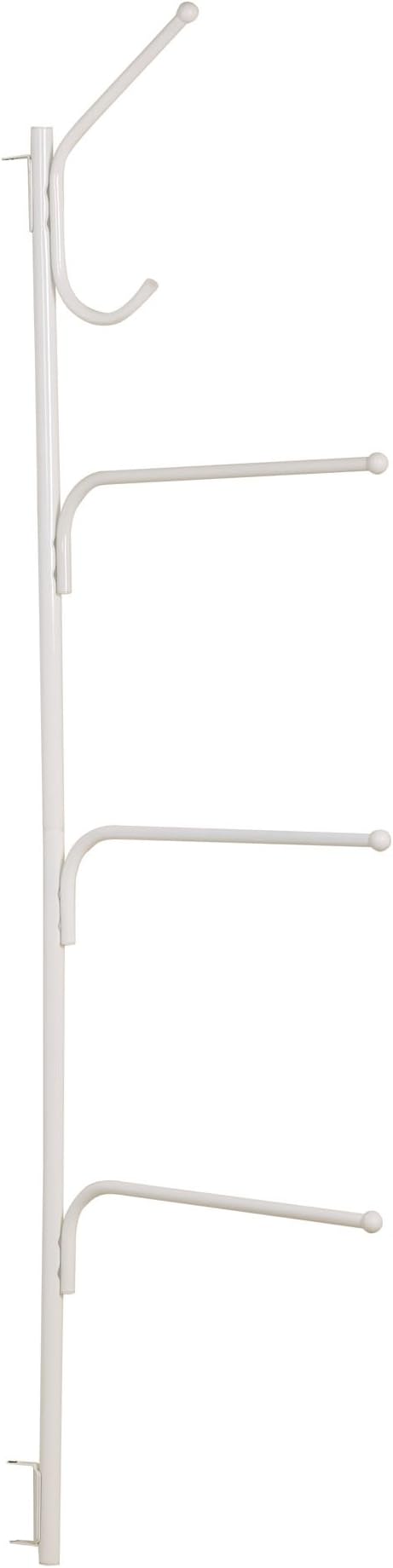Household Essentials Hinge-It Clutterbuster Valet Family Towel Bar, White