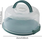 Pie Cake Carrier Cake Keeper Round Multiuse Muffins Cake Carrier with Lid for Dishes Vegetables Picnic Desserts Fruits (Green)