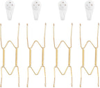 Bilillo 4 Pack Wall Plate Hangers, Suitable for 8-10 inch Art, Stainless Steel Invisible Heavy Duty Wire Plate Holder with Wall Hooks