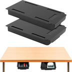 2 Pack Under Desk Drawer Organizer,Plastic Under Desk Storage Drawers Attachment for Home and Office Storage(Black)