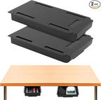 HONUTIGE Under Desk Drawer, 2 Pack Large & Small Under Desk Organizer Self-Adhesive Drawer for Under Desk Slide Out Under Table Storage Attachable Under Desk Storage for Office, Classroom, Home Black