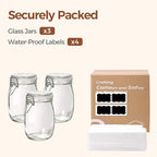 ComSaf 3-Pack 34oz Round Glass Apothecary Jars with Lids, Farmhouse Kitchen Decor for Countertop Display, Airtight Canisters for Cookies, Candy & Coffee, Classic Food Storage Containers