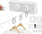 Retractable Clothesline 2X16.7 ft – Heavy-Duty 44 lb, Rust-Proof Stainless Steel, Wall-Mounted Indoor/Outdoor Clothes Line, Easy Install for Bathroom, Balcony & Apartment