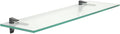 Clear Floating Glass Shelf 10" X 27" in Black