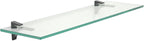 Clear Floating Glass Shelf 12" X 21" in Black