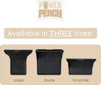 Storage Theory Power Perch Double Wall Outlet Shelf - Declutter & Reclaim Bathroom Counter Space - Alexa Stand, Apple Homepod Shelf, Toothbrush Holders Wall Mounted - Black, 1-Pack