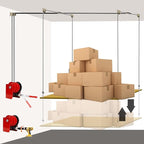 Adjustable Overhead Garage Storage Lift – Heavy Duty Ceiling Mounted Rack System, 300 lbs Capacity Hoist for Garage Organization