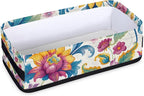 Small Bathroom Baskets for Toilet,Foldable Toilet Paper Tank Basket Organizer for Towels Storage Decorative Open Storage Bins for Home,Closet,Containers,Cabinet（Beautiful Flower ）