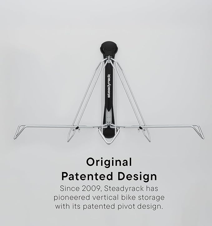 Steadyrack Bike Rack for Road Bikes - The Original Wall Mounted Vertical Bike Storage - Fits Narrow Tires