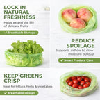 Reusable produce bags to keep Fruit fresh longer reusable,40 Pack(20S,20L) Vegetable bags to keep fresh,Green vegetable refrigerator bags,Green Reusable Salad & Cut Flower Storage Bags,BPA Free