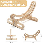 ROCKBROS Indoor Bike Stand Floor Bicycle Storage Rack Wooden Display Stand for 700C Road Bikes (23C-30C) Bike Stop and Wheel Holder