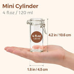 ComSaf 12 Pack 4 oz Glass Spice Jars with Airtight Swing Top Lids, Small Clear Containers for Pantry Organization, Herb Storage, DIY Crafts & Gifts - Complete Set Includes Funnel & Spice Labels