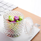Glass Jar With Lid,Qtip Holder,Sugar Bowl,Candy Cookie Jars,Jewelry Box,Decorative Jar,Candle Cup(Clear)