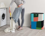 Joseph Joseph Tota 90 liter/23.8 gallon Laundry Hamper Separation Basket with lid, 2 Removable Washing Bags with Handles - Multicolor