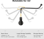 Mkono Wall Mounted Drying Rack Laundry Clothes Hanger with Swing Arm Space Saving Metal Hanging Valet Rod for Laundry Closet Organizer Bathroom Bedroom, 1 Pack, Black