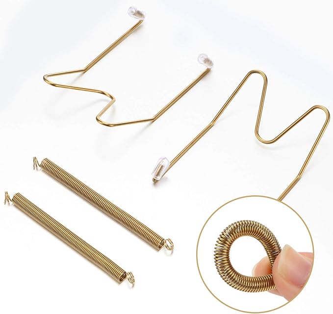 Hotop 12 Pieces Plate Hangers for Wall Stainless Steel Wire Invisible Heavy Duty Plate Hangers Display Holders with 12 Pieces Hooks for Wall Decorative(6/8/10 Inch,Gold)
