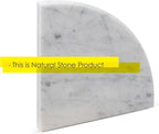 9'' x 9'' x 0.75 Thickness Premium Marble Corner Shelves for Bathroom Wall (Bianco Carrara)