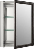 Kohler 2967-BR1 20" W x 26" H Bathroom Medicine Cabinet with Framed Mirror Door, Recessed or Surface Mount Bathroom Wall Cabinet, Oil-Rubbed Bronze