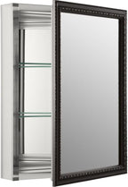 Kohler 2967-BR1 20" W x 26" H Bathroom Medicine Cabinet with Framed Mirror Door, Recessed or Surface Mount Bathroom Wall Cabinet, Oil-Rubbed Bronze