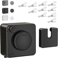 JXKNKSR-Telescopic Clothesline Indoor and Outdoor, Heavy-Duty Laundry Line, Wall Mounted, Safety Lock System (Black+10Clothes Pins)