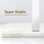 Koville Standing Towel Rack for Bathroom with Marble Base, 2-Tier No-Drill Floor Bathroom Towel Rack with Sturdy 304 Stainless Steel, Easy Assembly Heavy-Duty Towel Stand for Home