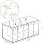 FEMELI Belt Organizer, Acrylic Belt Storage for Closet with Dust Cover, 5 Compartments Belt Container Display Holder for Drawer, Clear Belt Tie Case for Women Men Home