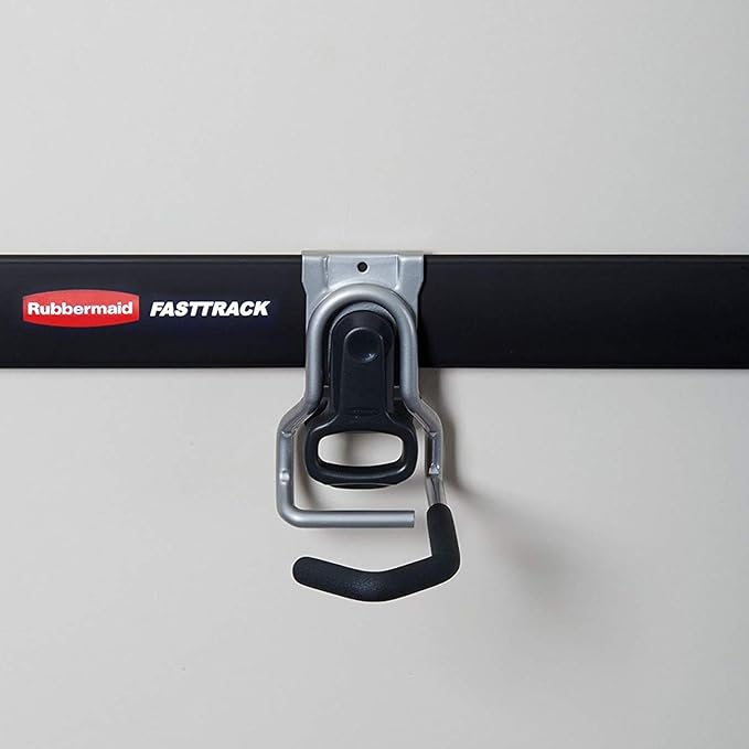 Rubbermaid Fasttrack Heavy-Duty Universal Garage Bicycle Storage Vertical Hanging Wall Hook Bike Rack for Bicycles up to 50 Pounds (4 Pack)