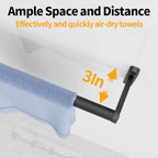 Black Towel Bar, 24 Inch Towel Rack for Bathroom Wall Mounted, Heavy Duty Hand Towel Holder, Space-Saving Bathroom Towel Rack Rod, Single Bar Matte Black