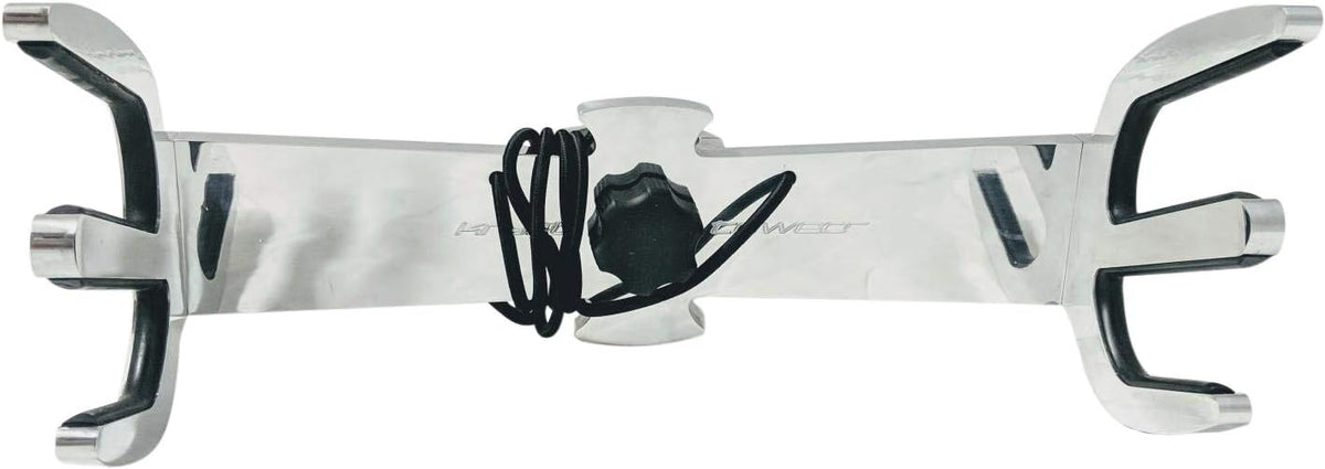 Quick Release Water Ski/Slalom Ski Wakeboard Tower Rack, Polished 6061 Aluminum, Clamp Sizes 1 1/4,1 1/2,1 5/8,1 3/4,1 7/8,2,2 1/4,2 3/8,2 1/2,2 7/8,3"