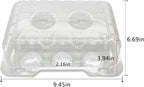 Clear Cupcake Containers,12pc Plastic Disposable High Dome Cupcake Boxes 6 Compartment Cupcake Holders Cupcake Containers Half Dozen Cupcake Trays ReliableCup Cake Muffin Packaging Transporter