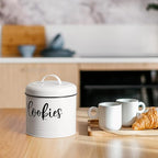 Farmhouse Cookie Jar for Kitchen Counter, 1 Gallon Vintage Cookie Jar with Airtight Lid, Large Food Storage Container for Candy, Cookies, Dessert, Rustic Kitchen Decor and Accessories