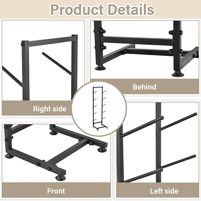 5 Tier Fr.eestanding Skateboard Rack Single-Sided Heavy Duty Skate Board Display Hanger Rack, hold 5 Storage Long.board Deck Organizer, for All-Mountain, Wide, Powder, back-country Skis (50x30x110cm)