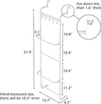 5 Tier Over The Door Towel Racks for Bathroom Wet Towel Drying Rack Clothing Storage Holder with Hooks (White, 5 Tier)