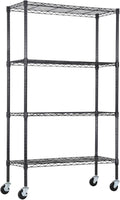 PayLessHere | 4-Tier Wire Shelf | 36"x14"x62" | Black | Adjustable Racks | Heavy-Duty Storage Shelves, Holds Upto 1400 lbs | Rust-Resistant, No-Tool Assembly | for Home, Garage Shelving