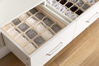 ALYER Collapsible Fabric Drawer Organizer Divider,Closet Storage Box Bins Containers for Panties,Underwear, Ties,Bras, Socks, Lingerie (Beige-24 Cells)