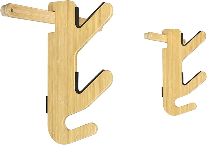 Grassracks Bamboo Ski Rack - Garage or Indoor Ski Display Rack Hallsteiner Series Indoor Horizontal Ski Wall Mount (1 or 2 Pairs of Skis, Bamboo)