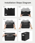 Oterri Cardboard File Organizer Box for Hanging File Folders Letter Size,File Box for Computer Desk,File Cabinet,Working Home,Office,Classroom(Black, Letter Size - 1 Pack)