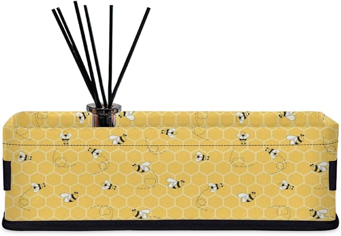 Bee Honey Theme Bathroom Storage Baskets Waterproof Bathroom Counter Organizer Decorative Toilet Paper Storage Basket for Organizing for Bathroom Living Room Decor