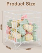 FantasyLife K Cup Holder Organizer, 5.3" x 5.3" x 6.3" Coffee Pod Storage Basket, Coffee Bar Accessories Metal Basket, Large Capacity Countertop Organizer for Kitchen Counter & Office Desktop (White)