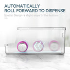 Soda Can Dispenser for Refrigerator with Lids, Stackable Drink Organizer for Fridge, Clear Plastic Refrigerator Organizer Bins, Beverage Can Holders for Pantry, Freezer, Kitchen, Cabinets Set of 1