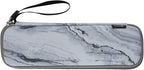 CM Reusable Portable Travel Tableware Carrying Bag Storage Case Cutlery Flatware Organziers for Straw Spoon Fork Chopsticks Utensil Holder (Marble White Pattern)