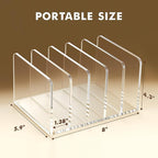 BEYGORM Acrylic Mail Holder, Clear Multifunction Desk Organizer with Divider, Vertical Letter Sorter for Desktop, 5 Compartments Modern Office Home Envelope Organizer for Folder, Document, Notebook