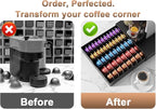 Coffee Pods Drawer Organizer Compatible with Nespresso Vertuo Pods Holds Up to 60 Small or 40 Large (Black)