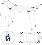 APEXCHASER Clothes Drying Rack Foldable, Large Drying Rack Clothing, Winged Laundry Rack Folding Indoor Outdoor, Metal Clothes Airer for Bedding Towel Sweater Heavy Duty, 68.9" X 22" X41.3", White