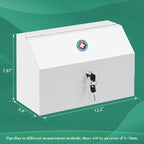 KYODOLED Wall Mount Medicine Lock Box, Drug Cabinet with Key, Large Capacity Secure Steel Prescription, First Aid Kit for Emergencies Home and School use, White, 12.2 * 5.9 * 7.87 inch