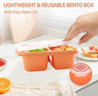 7 Pack Bento Lunch Box ，4 Compartment Snack Containers，Divided Meal Prep Lunch Containers, Kids/Toddle/Adults,Food Storage for School, Work and Travel