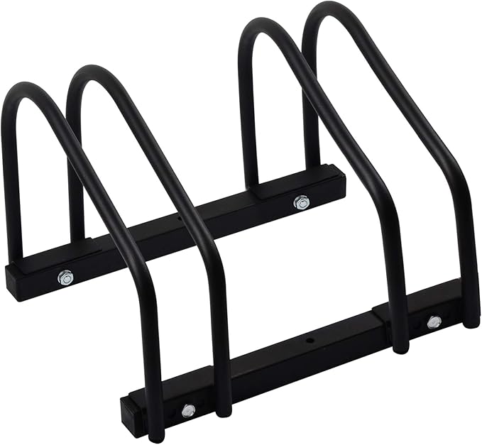 WALMANN 2 Bikes Floor Bike Stand, Bike Parking Rack Garage Bike Storage Stand Indoor/Outdoor 22-28" Wheel Stand, Max. Tire Width 2.1"